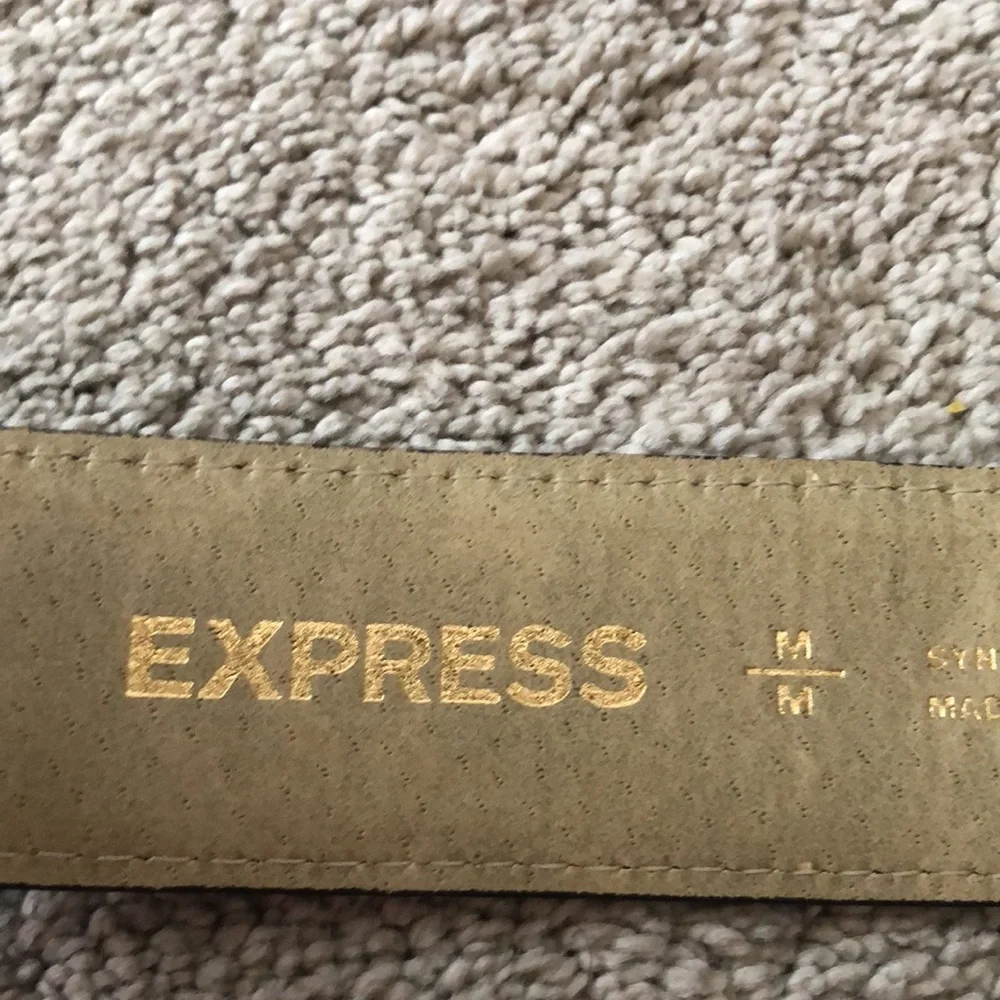 Express Synthetic leather,‎ Black ,Gold double circle buckle women’s medium